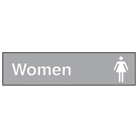 Accuform Women (Restroom), Engraved Plastic, 3 in x 12 in PSG608GY